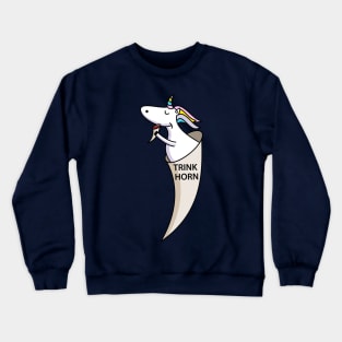 Funny unicorn drinking horn Crewneck Sweatshirt